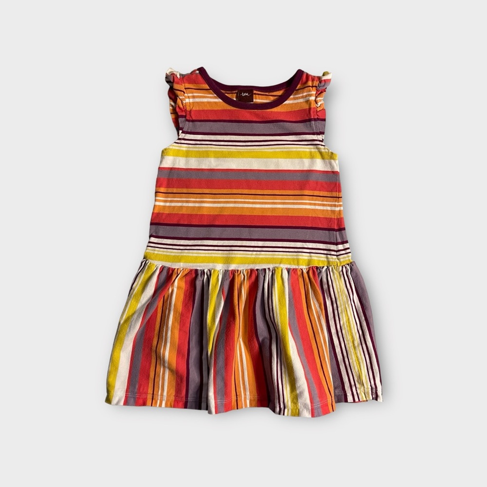 Tea Collection Colorful Striped Cap Sleeve Dress